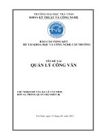 Báo cáo tổng kết đề tài khoa học và công nghệ cấp trường: Quản lý công văn
