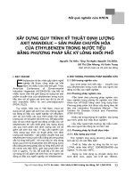 Xây dựng quy trình kỹ thuật định lượng axit mandelic – sản phẩm chuyển hóa của ethylbenzen trong nước tiểu bằng phương pháp sắc ký lỏng khối phổ