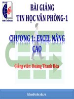 Bài giảng Tin học văn phòng: Chương 1 - Hoàng Thanh Hòa (p3 CĐ Kinh tế đối ngoại)
