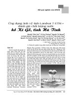 Ứng dụng ảnh vệ tinh Landsat 7 ETM + đánh giá chất lượng nước hồ Kẻ Gỗ, tỉnh Hà Tĩnh