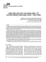 Điều kiện làm việc của nhân viên y tế chuyên ngành giám định pháp y tâm thần