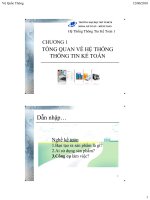 Bài giảng Hệ thống thông tin kế toán 1: Chương 1 - Vũ Quốc Thông (2018)