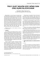 Truy xuất nguồn gốc nông sản ứng dụng Blockchain