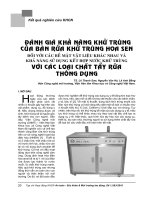 Đánh giá khả năng khử trùng của bàn rửa khử trùng hoa sen đối với các bề mặt vật liệu khác nhau và khả năng sử dụng kết hợp nước khử trùng với các loại chất tẩy rửa thông dụng