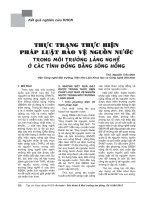 Thực trạng thực hiện pháp luật bảo vệ nguồn nước trong môi trường làng nghề ở các tỉnh đồng bằng sông Hồng