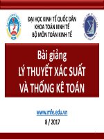 Bài giảng Lý thuyết xác suất và thống kê toán: Chương 1 - Đại học Kinh tế Quốc dân