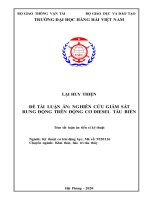Tóm tắt luận án Tiến sĩ Kỹ thuật: Nghiên cứu giám sát rung động trên động cơ diesel tàu biển