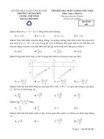 Đề kiểm tra chất lượng đầu năm môn Toán lớp 12 năm 2018-2019 - Trường THCS&THPT Lương Thế Vinh (Mã đề 485)
