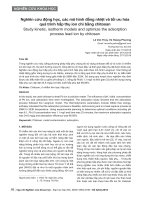 Nghiên cứu động học, các mô hình đẳng nhiệt và tối ưu hóa quá trình hấp thụ ion chì bằng chitosan
