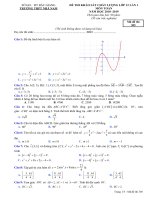 Đề thi khảo sát chất lượng môn Toán lớp 12 lần 1 năm học 2018-2019 (Mã đề 305)