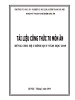 Giáo trình Tài liệu công thức 70 món ăn dùng cho hệ chính quy năm học 2019