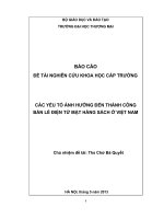(Luận văn thạc sĩ) các yếu tố ảnh hưởng đến thành công bán lẻ điện tử mặt hàng sách ở việt nam
