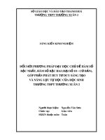 Đổi mới phương pháp dạy học chủ đề hàm số bậc nhất, hàm số bậc hai (Đại số 10 – Cơ bản), góp phần phát huy tư duy sáng tạo và năng lực tự học của học sinh trường THPT Thường Xuân