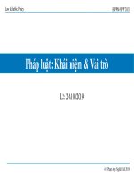 Bài giảng Luật và chính sách kinh tế - Bài 2: Pháp luật: Khái niệm và vai trò