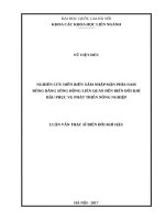 Nghiên cứu diễn biến xâm nhập mặn phía nam đồng bằng sông hồng liên quan đến biến đổi khí hậu phục vụ phát triển nông nghiệpluận văn ths  chuyên ngành biến đổi khí hậu 