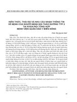 Kiến thức, thái độ và nhu cầu nhận thông tin về bệnh của người bệnh đái tháo đường týp 2 tại khoa nội tổng hợp Bệnh viện Quân Dân Y Miền Đông