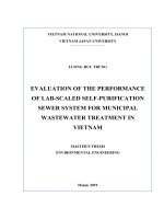 Evaluation of the performance of lab scaled self purification sewer system for municipal wastewater treatment in vietnam 