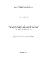 Nghiên cứu đề xuất giải pháp tăng cường năng lực cho nông dân để phát triển bền vững nông thôn tại huyện đông anh, hà nội 
