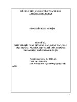 Một số giải pháp để nâng cao công tác giáo dục hướng nghiệp, dạy nghề cho học sinh trường trung học phổ thông Lê Lợi