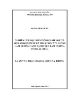 (Luận văn thạc sĩ) Nghiên cứu đặc điểm nông sinh học và một số biện pháp kỹ thuật đối với giống Cam Đường canh tại huyện Tam Đường, tỉnh Lai Châu