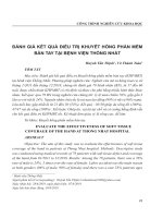 Đánh giá kết quả điều trị khuyết hổng phần mềm bàn tay tại Bệnh viện Thống Nhất