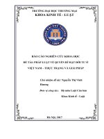 (Luận văn thạc sĩ) Pháp luật về quyền bí mật đời tư ở việt nam   thực trạng và giải pháp