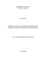 Nghiên cứu đề xuất giải pháp sử dụng bền vững bãi bồi ven biển huyện kim sơn, tỉnh ninh bình luận văn ths  khoa học bền vững  