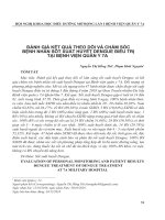 Đánh giá kết quả theo dõi và chăm sóc bệnh nhân sốt xuất huyết Dengue điều trị tại Bệnh viện Quân y 7A