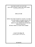 The changes in the economy, culture and society of the inhabitant in cam dien commune, cam giang district, hai duong province under the impact 