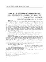 Khảo sát sự cố y khoa liên quan đến hoạt động của điều dưỡng tại Bệnh viện Quân y 7A