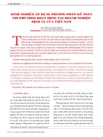 Kinh nghiệm áp dụng phương pháp kế toán chi phí theo hoạt động tại doanh nghiệp dịch vụ của Việt Nam