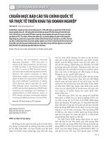 Chuẩn mực báo cáo tài chính quốc tế và thực tế triển khai tại doanh nghiệp