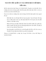 Nguyên tắc quản lý tài chính dự án sử dụng vốn ODA