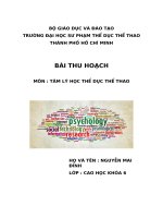 BÀI THU HOẠCH tâm lý học THỂ dục THỂ THAO