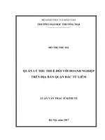 (Luận văn thạc sĩ) Quản lý thu thuế đối với doanh nghiệp trên địa bàn quận bắc từ liêm