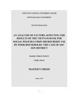 An analysis of factors affecting the results of the vietnam bank for social policies (VBSP) microcredit use by poor households a case of soc son district 