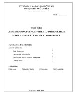 skkn USING MEANINGFUL ACTIVITIES TO IMPROVE HIGH SCHOOL STUDENTS’ SPOKEN COMPETENCE 