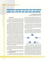 Phát triển chương trình giáo dục nhà trường trước yêu cầu đổi mới giáo dục phổ thông