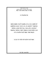 Đối chiếu ngữ nghĩa của các giới từ không gian “OUT, IN, UP, DOWN” trong tiếng anh với “RA, vào, lên, XUỐNG” trong tiếng việt theo cách tiếp cận của ngôn ngữ học tri nhận 