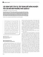 Các hình thức tích tụ, tập trung đất nông nghiệp: Yêu cầu đổi mới phương thức quản lý