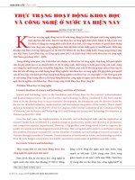 Thực trạng hoát động khoa học và công nghệ ở nước ta hiện nay