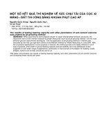 Một số kết quả thí nghiệm về sức chịu tải của cọc xi măng - đất thi công bằng khoan phụt cao áp