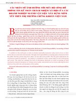 Các nhân tố ảnh hưởng tới mức độ công bố thông tin kế toán trách nhiệm xã hội của các doanh nghiệp ngành vật liệu xây dựng niêm yết trên thị trường chứng khoán Việt Nam