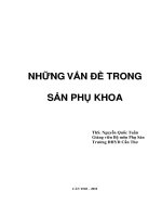 Sổ tay sản phụ khoa: Những vấn đề trong sản phụ khoa - Phần 1