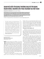 Quan hệ giữa tín dụng thương mại và tín dụng ngân hàng: Nghiên cứu thực nghiệm tại Việt Nam