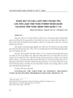 Khảo sát cơ cấu lượt điều trị nội trú các rối loạn tâm thần ở bệnh nhân quân tại khoa tâm thần   - Bệnh viện Quân y 175