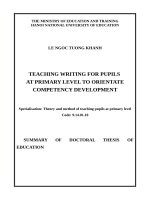 Dạy học viết văn bản cho học sinh tiểu học định hướng phát triển năng lực tt tiếng anh 