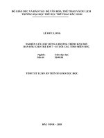 Xây dựng chương trình dạy bơi ban đầu cho trẻ em 7 – 8 tuổi các tỉnh miền bắcc tt 