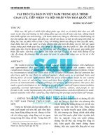 Vai trò của báo in Việt Nam trong quá trình giao lưu, tiếp nhận và hội nhập văn hóa quốc tế