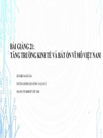Bài giảng Kinh tế học vĩ mô: Lý thuyết và ứng dụng chính sách - Bài giảng 21